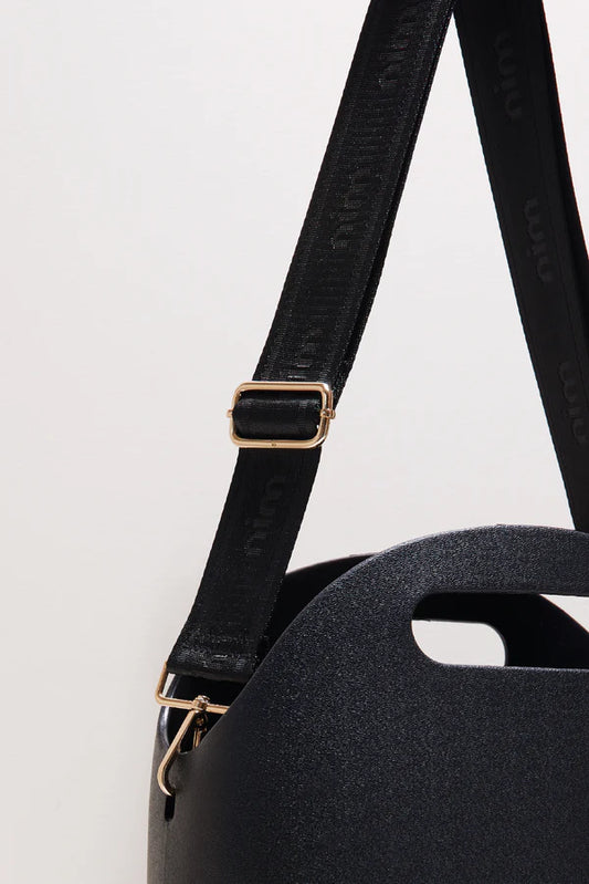 Shoulder Strap- Black Mono + Gold